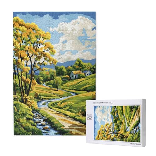 Landschaft Puzzle 500 Teile Erwachsene, DIY Baum Puzzle Design für Erwachsene und Kinder ab 5 Jahren, HD Farbe Puzzel mit Geschenkbox Verpackung for Zimmer Deko Wohnzimmer, Geschenke für Frauen -5053 von Wjffnzbz