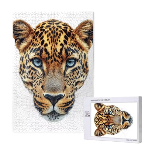 Leopard Puzzle 300 Teile Erwachsene, 5D DIY Tier Puzzle Design für Erwachsene und Kinder ab 5 Jahren, HD Farbe Puzzel mit Geschenkbox Verpackung for Zimmer Deko Wohnzimmer, Geschenke für Frauen -5082 von Wjffnzbz