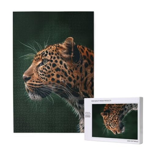 Leopard Puzzle 300 Teile Erwachsene, 5D DIY Tier Puzzle Design für Erwachsene und Kinder ab 5 Jahren, HD Farbe Puzzel mit Geschenkbox Verpackung for Zimmer Deko Wohnzimmer, Geschenke für Frauen -9242 von Wjffnzbz