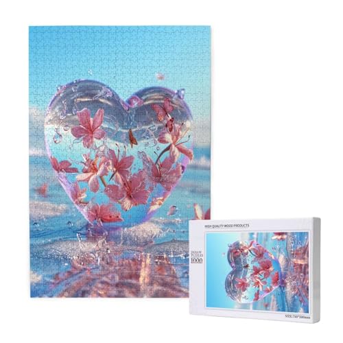 Liebe Puzzle 500 Teile Erwachsene, 5D DIY Strand Puzzle Design für Erwachsene und Kinder ab 5 Jahren, HD Farbe Puzzel mit Geschenkbox Verpackung for Zimmer Deko Wohnzimmer, Geschenke für Frauen -8533 von Wjffnzbz