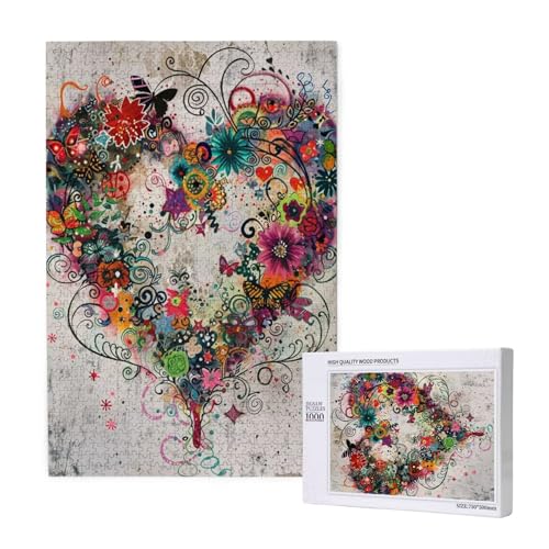 Liebe Puzzle 500 Teile Erwachsene, DIY Blume Puzzle Design für Erwachsene und Kinder ab 5 Jahren, HD Farbe Puzzel mit Geschenkbox Verpackung for Wand Zimmer Deko Wohnzimmer, Geschenke für Frauen -8853 von Wjffnzbz