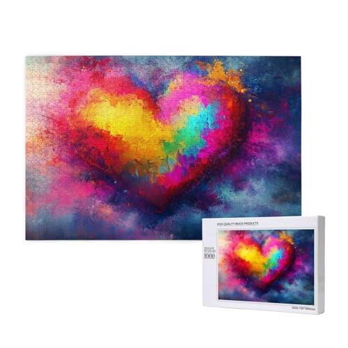 Liebe Puzzle 500 Teile Erwachsene, DIY Farbe Puzzle Design für Erwachsene und Kinder ab 5 Jahren, HD Farbe Puzzel mit Geschenkbox Verpackung for Wand Zimmer Deko Wohnzimmer, Geschenke für Frauen -3078 von Wjffnzbz