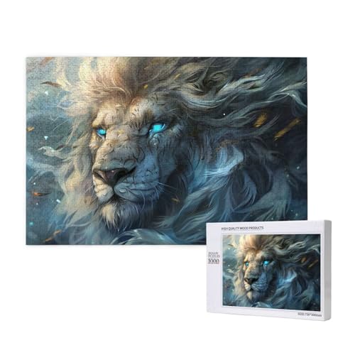 Löwe Puzzle 1000 Teile Erwachsene, DIY Tier Puzzle Design für Erwachsene und Kinder ab 5 Jahren, HD Farbe Puzzel mit Geschenkbox Verpackung for Wand Zimmer Deko Wohnzimmer, Geschenke für Frauen -894 von Wjffnzbz