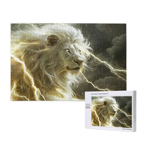 Löwe Puzzle 300 Teile Erwachsene, 5D DIY Fantasie Puzzle Design für Erwachsene und Kinder ab 5 Jahren, HD Farbe Puzzel mit Geschenkbox Verpackung for Zimmer Deko Wohnzimmer, Geschenke für Frauen -4167 von Wjffnzbz