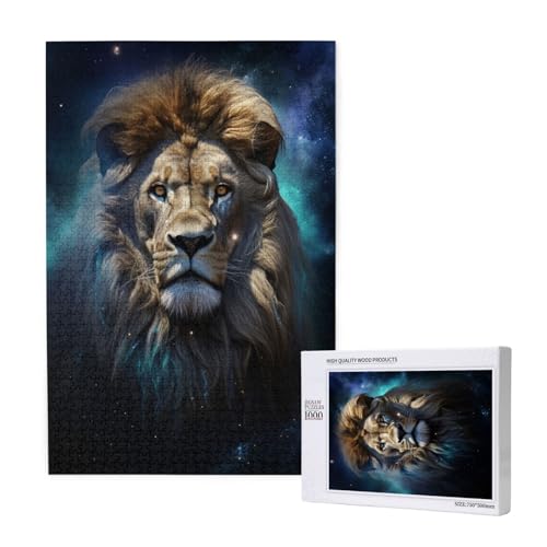 Löwe Puzzle 300 Teile Erwachsene, 5D DIY Fantasie Puzzle Design für Erwachsene und Kinder ab 5 Jahren, HD Farbe Puzzel mit Geschenkbox Verpackung for Zimmer Deko Wohnzimmer, Geschenke für Frauen -5797 von Wjffnzbz