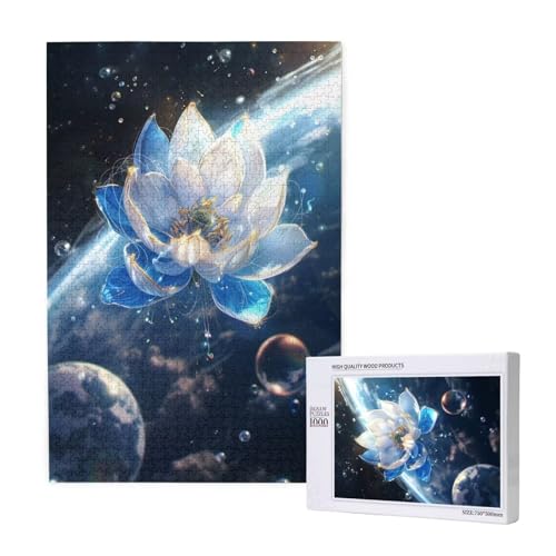 Lotus Puzzle 1000 Teile Erwachsene, 5D DIY Planet Puzzle Design für Erwachsene und Kinder ab 5 Jahren, HD Farbe Puzzel mit Geschenkbox Verpackung for Zimmer Deko Wohnzimmer, Geschenke für Frauen -8764 von Wjffnzbz