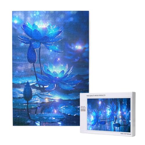 Lotus Puzzle 1000 Teile Erwachsene, Lotusblatt Puzzle Design für Erwachsene und Kinder ab 5 Jahren, HD Farbe Puzzel mit Geschenkbox Verpackung for Zimmer Deko Wohnzimmer, Geschenke für Frauen -8619 von Wjffnzbz