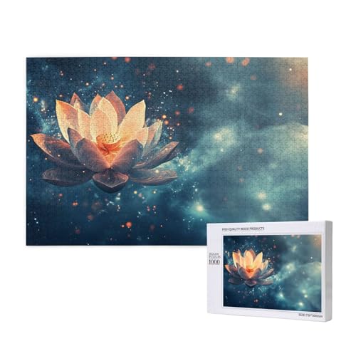 Lotus Puzzle 1500 Teile Erwachsene, Sternenhimmel Puzzle Design für Erwachsene und Kinder ab 5 Jahren, Farbe Puzzel mit Geschenkbox Verpackung for Zimmer Deko Wohnzimmer, Geschenke für Frauen -4985 von Wjffnzbz