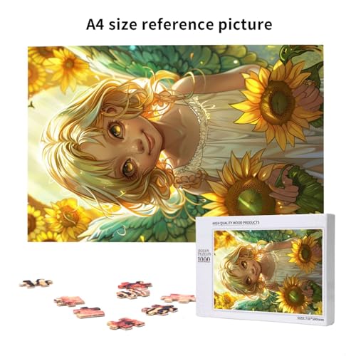 Mädchen Puzzle 1000 Teile Erwachsene, Sonnenblume Puzzle Design für Erwachsene und Kinder ab 5 Jahren, Farbe Puzzel mit Geschenkbox Verpackung for Zimmer Deko Wohnzimmer, Geschenke für Frauen -6274 von Wjffnzbz