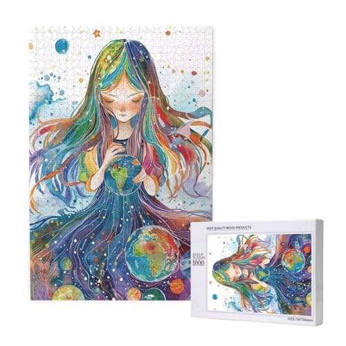 Mädchen Puzzle 1500 Teile Erwachsene, DIY Farbe Puzzle Design für Erwachsene und Kinder ab 5 Jahren, HD Farbe Puzzel mit Geschenkbox Verpackung for Zimmer Deko Wohnzimmer, Geschenke für Frauen -9645 von Wjffnzbz