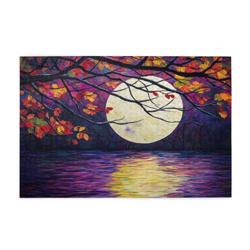 Mond Puzzle 1000 Teile Erwachsene, DIY Baum Puzzle Design für Erwachsene und Kinder ab 5 Jahren, HD Farbe Puzzel mit Geschenkbox Verpackung for Wand Zimmer Deko Wohnzimmer, Geschenke für Frauen -2669 von Wjffnzbz