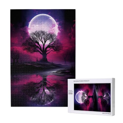 Mond Puzzle 1000 Teile Erwachsene, DIY Baum Puzzle Design für Erwachsene und Kinder ab 5 Jahren, HD Farbe Puzzel mit Geschenkbox Verpackung for Wand Zimmer Deko Wohnzimmer, Geschenke für Frauen -6844 von Wjffnzbz