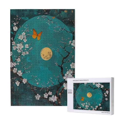 Mond Puzzle 500 Teile Erwachsene, Schmetterling Puzzle Design für Erwachsene und Kinder ab 5 Jahren, HD Farbe Puzzel mit Geschenkbox Verpackung for Zimmer Deko Wohnzimmer, Geschenke für Frauen -9738 von Wjffnzbz