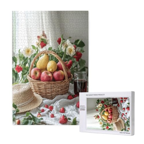 Obst Puzzle 1000 Teile Erwachsene, DIY Blume Puzzle Design für Erwachsene und Kinder ab 5 Jahren, HD Farbe Puzzel mit Geschenkbox Verpackung for Wand Zimmer Deko Wohnzimmer, Geschenke für Frauen -5909 von Wjffnzbz