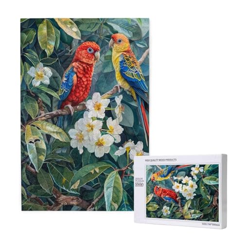 Papagei Puzzle 300 Teile Erwachsene, 5D DIY Blume Puzzle Design für Erwachsene und Kinder ab 5 Jahren, HD Farbe Puzzel mit Geschenkbox Verpackung for Zimmer Deko Wohnzimmer, Geschenke für Frauen -9912 von Wjffnzbz