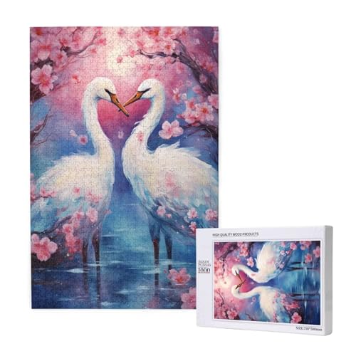 Pelikan Puzzle 1000 Teile Erwachsene, Kirschblüten Puzzle Design für Erwachsene und Kinder ab 5 Jahren, Farbe Puzzel mit Geschenkbox Verpackung for Zimmer Deko Wohnzimmer, Geschenke für Frauen -5899 von Wjffnzbz