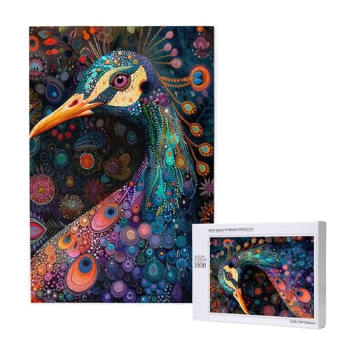 Pfau Puzzle 300 Teile Erwachsene, DIY Kunst Puzzle Design für Erwachsene und Kinder ab 5 Jahren, HD Farbe Puzzel mit Geschenkbox Verpackung for Wand Zimmer Deko Wohnzimmer, Geschenke für Frauen -7512 von Wjffnzbz