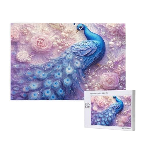 Pfau Puzzle 300 Teile Erwachsene, DIY Perle Puzzle Design für Erwachsene und Kinder ab 5 Jahren, HD Farbe Puzzel mit Geschenkbox Verpackung for Wand Zimmer Deko Wohnzimmer, Geschenke für Frauen -2022 von Wjffnzbz