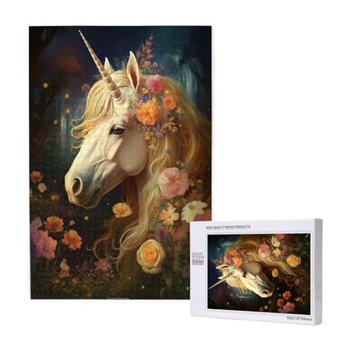 Pferd Puzzle 500 Teile Erwachsene, DIY Blume Puzzle Design für Erwachsene und Kinder ab 5 Jahren, HD Farbe Puzzel mit Geschenkbox Verpackung for Wand Zimmer Deko Wohnzimmer, Geschenke für Frauen -6298 von Wjffnzbz