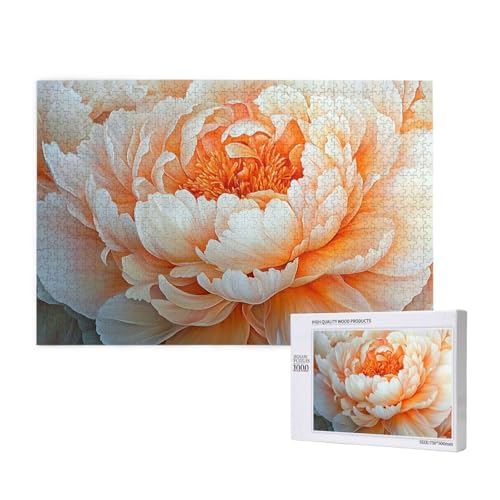 Pfingstrose Puzzle 500 Teile Erwachsene, DIY Rosa Puzzle Design für Erwachsene und Kinder ab 5 Jahren, HD Farbe Puzzel mit Geschenkbox Verpackung for Zimmer Deko Wohnzimmer, Geschenke für Frauen -2408 von Wjffnzbz