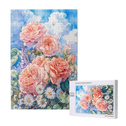 Pfingstrose Puzzle 500 Teile Erwachsene, Xiao Zouju Puzzle Design für Erwachsene und Kinder ab 5 Jahren, Farbe Puzzel mit Geschenkbox Verpackung for Zimmer Deko Wohnzimmer, Geschenke für Frauen -9668 von Wjffnzbz