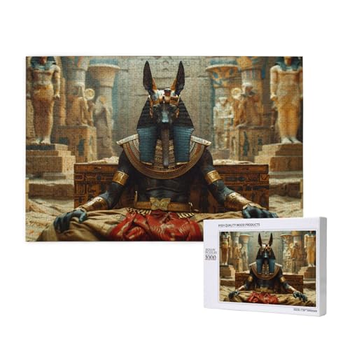 Pharao Puzzle 1000 Teile Erwachsene, DIY Ägypten Puzzle Design für Erwachsene und Kinder ab 5 Jahren, HD Farbe Puzzel mit Geschenkbox Verpackung for Zimmer Deko Wohnzimmer, Geschenke für Frauen -1289 von Wjffnzbz