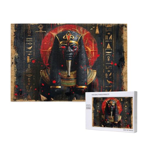 Pharao Puzzle 500 Teile Erwachsene, DIY Religion Puzzle Design für Erwachsene und Kinder ab 5 Jahren, HD Farbe Puzzel mit Geschenkbox Verpackung for Zimmer Deko Wohnzimmer, Geschenke für Frauen -1228 von Wjffnzbz