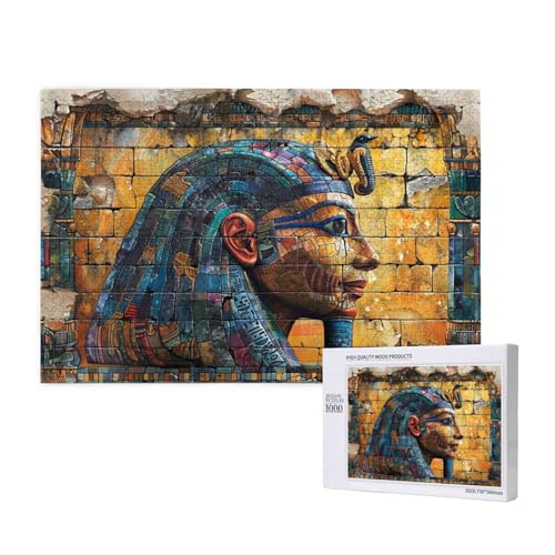 Pharao Puzzle 500 Teile Erwachsene, DIY Religion Puzzle Design für Erwachsene und Kinder ab 5 Jahren, HD Farbe Puzzel mit Geschenkbox Verpackung for Zimmer Deko Wohnzimmer, Geschenke für Frauen -4038 von Wjffnzbz