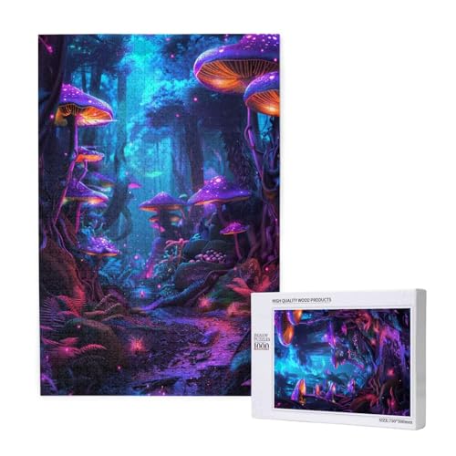 Pilz Puzzle 1500 Teile Erwachsene, DIY Wald Puzzle Design für Erwachsene und Kinder ab 5 Jahren, HD Farbe Puzzel mit Geschenkbox Verpackung for Wand Zimmer Deko Wohnzimmer, Geschenke für Frauen -9865 von Wjffnzbz