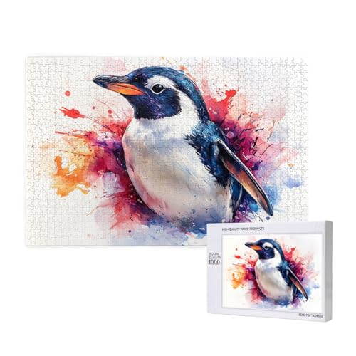 Pinguin Puzzle 1500 Teile Erwachsene, 5D DIY Farbe Puzzle Design für Erwachsene und Kinder ab 5 Jahren, HD Farbe Puzzel mit Geschenkbox Verpackung for Zimmer Deko Wohnzimmer, Geschenke für Frauen -130 von Wjffnzbz