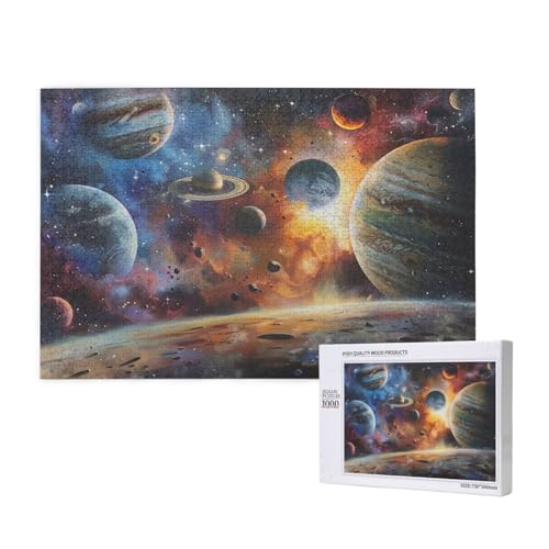 Planet Puzzle 1500 Teile Erwachsene, DIY Fantasie Puzzle Design für Erwachsene und Kinder ab 5 Jahren, HD Farbe Puzzel mit Geschenkbox Verpackung for Zimmer Deko Wohnzimmer, Geschenke für Frauen -1335 von Wjffnzbz