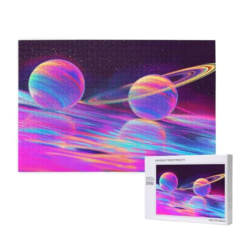 Planet Puzzle 500 Teile Erwachsene, DIY Fantasie Puzzle Design für Erwachsene und Kinder ab 5 Jahren, HD Farbe Puzzel mit Geschenkbox Verpackung for Zimmer Deko Wohnzimmer, Geschenke für Frauen -1048 von Wjffnzbz