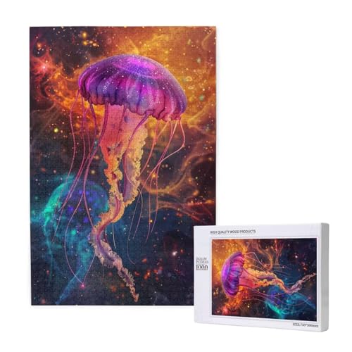 Qualle Puzzle 1000 Teile Erwachsene, DIY Fantasie Puzzle Design für Erwachsene und Kinder ab 5 Jahren, HD Farbe Puzzel mit Geschenkbox Verpackung for Zimmer Deko Wohnzimmer, Geschenke für Frauen -6859 von Wjffnzbz