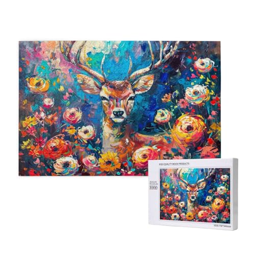 REH Puzzle 300 Teile Erwachsene, DIY Blume Puzzle Design für Erwachsene und Kinder ab 5 Jahren, HD Farbe Puzzel mit Geschenkbox Verpackung for Wand Zimmer Deko Wohnzimmer, Geschenke für Frauen -4537 von Wjffnzbz