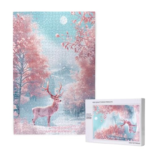 Reh Puzzle 300 Teile Erwachsene, 5D DIY Wald Puzzle Design für Erwachsene und Kinder ab 5 Jahren, HD Farbe Puzzel mit Geschenkbox Verpackung for Wand Zimmer Deko Wohnzimmer, Geschenke für Frauen -9287 von Wjffnzbz