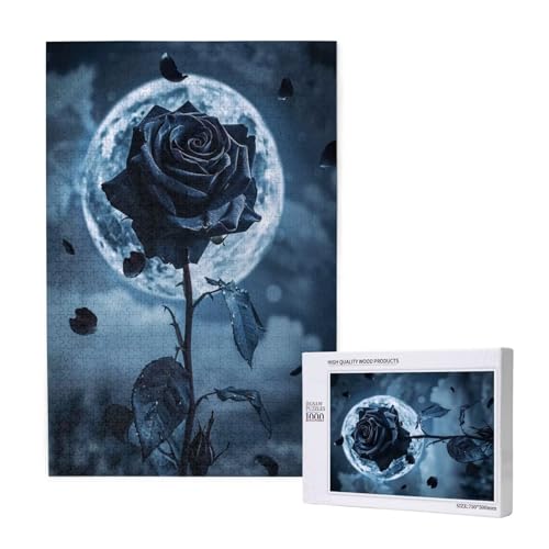 Rose Puzzle 1000 Teile Erwachsene, DIY Mond Puzzle Design für Erwachsene und Kinder ab 5 Jahren, HD Farbe Puzzel mit Geschenkbox Verpackung for Wand Zimmer Deko Wohnzimmer, Geschenke für Frauen -8769 von Wjffnzbz