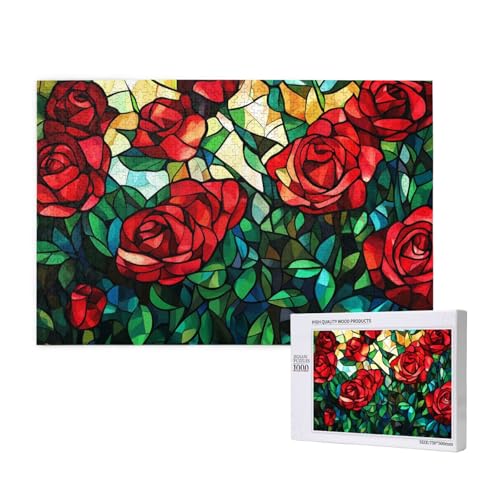 Rose Puzzle 300 Teile Erwachsene, 5D DIY Abstrakt Puzzle Design für Erwachsene und Kinder ab 5 Jahren, HD Farbe Puzzel mit Geschenkbox Verpackung for Zimmer Deko Wohnzimmer, Geschenke für Frauen -2347 von Wjffnzbz