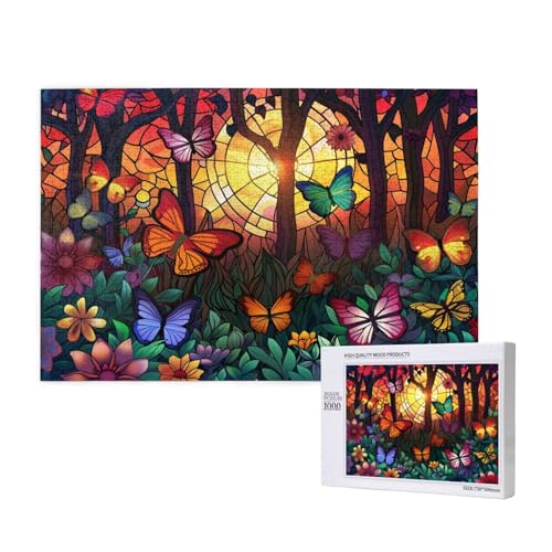 Schmetterling Puzzle 1000 Teile Erwachsene, Baum Puzzle Design für Erwachsene und Kinder ab 5 Jahren, HD Farbe Puzzel mit Geschenkbox Verpackung for Zimmer Deko Wohnzimmer, Geschenke für Frauen -919 von Wjffnzbz