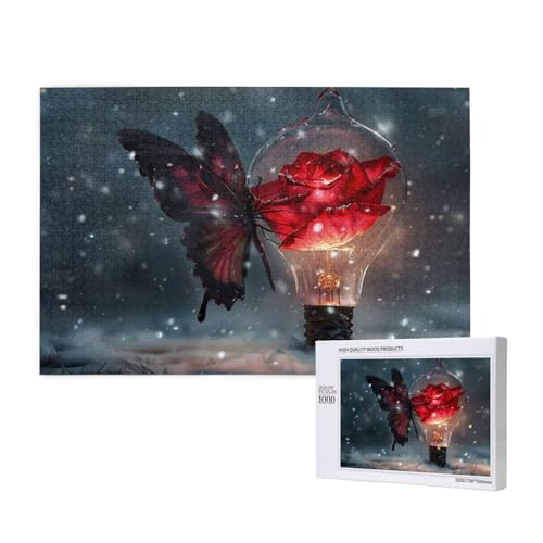 Schmetterling Puzzle 1500 Teile Erwachsene, Blume Puzzle Design für Erwachsene und Kinder ab 5 Jahren, Farbe Puzzel mit Geschenkbox Verpackung for Zimmer Deko Wohnzimmer, Geschenke für Frauen -1510 von Wjffnzbz