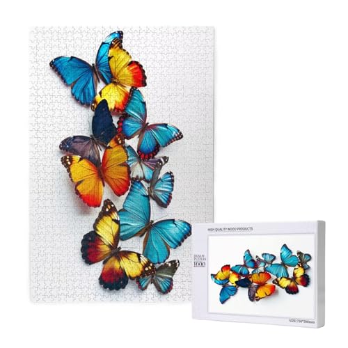 Schmetterling Puzzle 1500 Teile Erwachsene, Kunst Puzzle Design für Erwachsene und Kinder ab 5 Jahren, Farbe Puzzel mit Geschenkbox Verpackung for Zimmer Deko Wohnzimmer, Geschenke für Frauen -8070 von Wjffnzbz