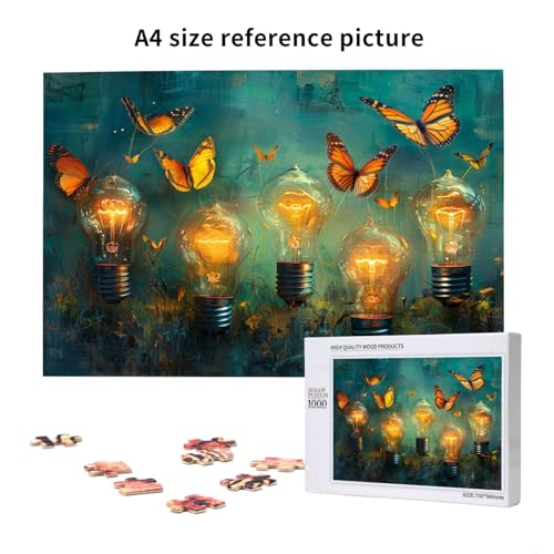 Schmetterling Puzzle 300 Teile Erwachsene, DIY elektrisches Licht Puzzle Design für Erwachsene und Kinder ab 5 Jahren, Puzzel mit Geschenkbox Verpackung, Zimmer Deko Wohnzimmer, Geschenke Frauen -2377 von Wjffnzbz