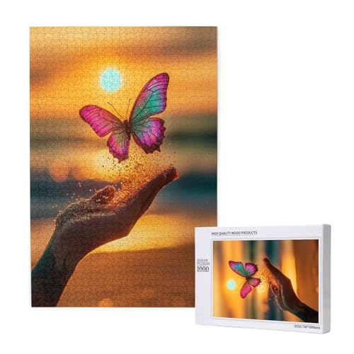 Schmetterling Puzzle 300 Teile Erwachsene, Sonnenuntergang Puzzle Design für Erwachsene und Kinder ab 5 Jahren, Puzzel mit Geschenkbox Verpackung, Zimmer Deko Wohnzimmer, Geschenke für Frauen -6622 von Wjffnzbz