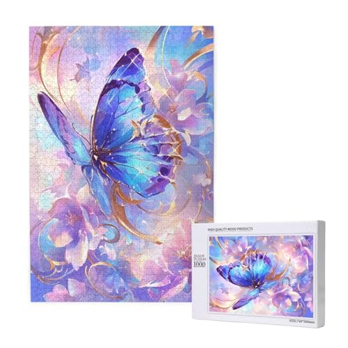 Schmetterling Puzzle 500 Teile Erwachsene, Blume Puzzle Design für Erwachsene und Kinder ab 5 Jahren, HD Farbe Puzzel mit Geschenkbox Verpackung for Zimmer Deko Wohnzimmer, Geschenke für Frauen -8978 von Wjffnzbz