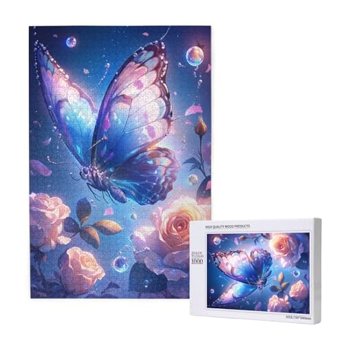 Schmetterling Puzzle 500 Teile Erwachsene, Blume Puzzle Design für Erwachsene und Kinder ab 5 Jahren, HD Farbe Puzzel mit Geschenkbox Verpackung for Zimmer Deko Wohnzimmer, Geschenke für Frauen -8573 von Wjffnzbz