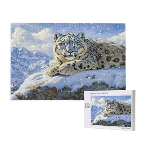 Schneeleopard Puzzle 1500 Teile Erwachsene, DIY Landschaft Puzzle Design für Erwachsene und Kinder ab 5 Jahren, Puzzel mit Geschenkbox Verpackung for Zimmer Deko Wohnzimmer, Geschenke für Frauen -20 von Wjffnzbz