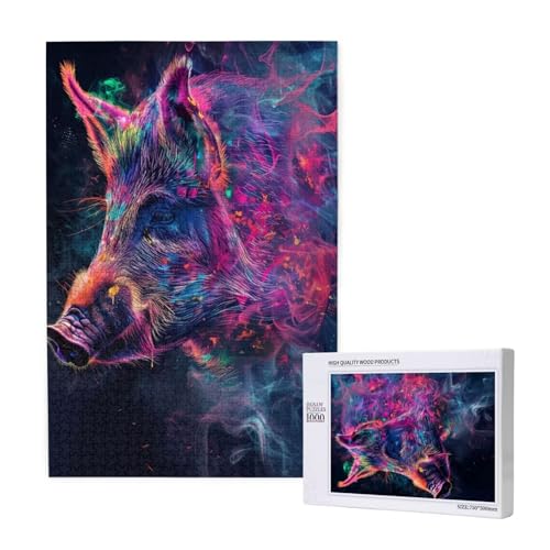 Schwein Puzzle 500 Teile Erwachsene, 5D DIY Farbe Puzzle Design für Erwachsene und Kinder ab 5 Jahren, HD Farbe Puzzel mit Geschenkbox Verpackung for Zimmer Deko Wohnzimmer, Geschenke für Frauen -8803 von Wjffnzbz