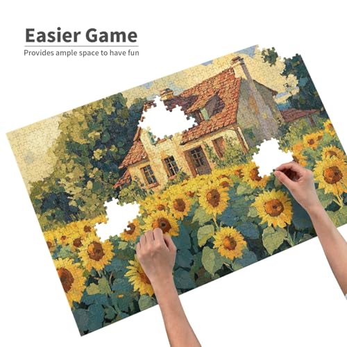 Sonnenblume Puzzle 500 Teile Erwachsene, Kabine Puzzle Design für Erwachsene und Kinder ab 5 Jahren, HD Farbe Puzzel mit Geschenkbox Verpackung for Zimmer Deko Wohnzimmer, Geschenke für Frauen -2413 von Wjffnzbz