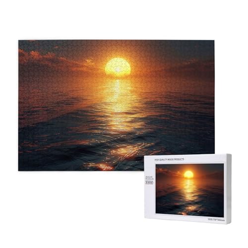 Sonnenuntergang Puzzle 1000 Teile Erwachsene, Landschaft Puzzle Design für Erwachsene und Kinder ab 5 Jahren, Puzzel mit Geschenkbox Verpackung for Zimmer Deko Wohnzimmer, Geschenke für Frauen -1349 von Wjffnzbz