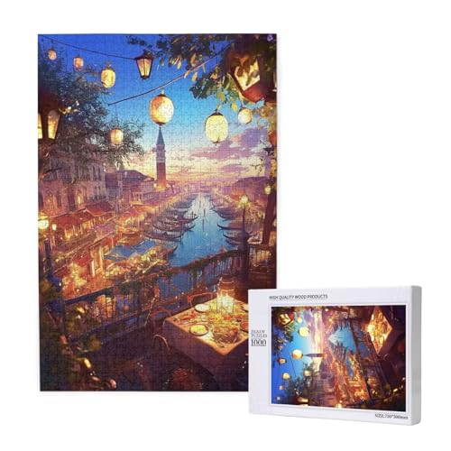 Stadt Puzzle 1000 Teile Erwachsene, Landschaft Puzzle Design für Erwachsene und Kinder ab 5 Jahren, HD Farbe Puzzel mit Geschenkbox Verpackung for Zimmer Deko Wohnzimmer, Geschenke für Frauen -8709 von Wjffnzbz