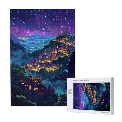 Sternenhimmel Puzzle 300 Teile Erwachsene, Fantasie Puzzle Design für Erwachsene und Kinder ab 5 Jahren, Farbe Puzzel mit Geschenkbox Verpackung for Zimmer Deko Wohnzimmer, Geschenke für Frauen -9197 von Wjffnzbz